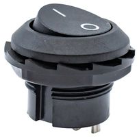 RR3130ABLKBLKFS - Rocker Switch, On-Off, SPST, Non Illuminated, Panel Mount, Black, RR 3130 Series - E-SWITCH