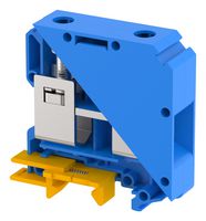 KUT50/BLUE - DIN Rail Mount Terminal Block, Feed Thru, 2 Ways, 6 AWG, 00 AWG, 50 mm², Screw, 150 A - ELKAY