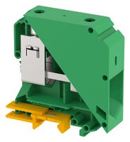 KUT95/ GREEN - DIN Rail Mount Terminal Block, Feed Thru, 2 Ways, 2 AWG, 0000 AWG, 95 mm², Screw, 232 A - ELKAY