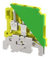 ET4 - DIN Rail Mount Terminal Block, Ground, 2 Ways, 24 AWG, 14 AWG, 4 mm², Screw - ELKAY