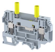 KULTD6 - DIN Rail Mount Terminal Block, Test Disconnect, 2 Ways, 24 AWG, 8 AWG, 6 mm², Screw, 41 A - ELKAY