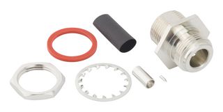 082-6785 - RF / Coaxial Connector, N Coaxial, Straight Bulkhead Jack, Solder, Crimp, 50 ohm - AMPHENOL RF