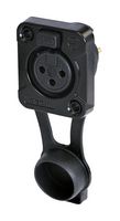 RRX3F-Z-002-1 - XLR Connector, 3 Contacts, Receptacle, Panel Mount, Gold Plated Contacts, Zinc Diecast Body - REAN