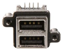 MUSBC111M0 - USB Stacked Connector, USB Type A, USB 2.0, 8 Ways, Right Angle, Phosphor Bronze - AMPHENOL COMMUNICATIONS SOLUTIONS