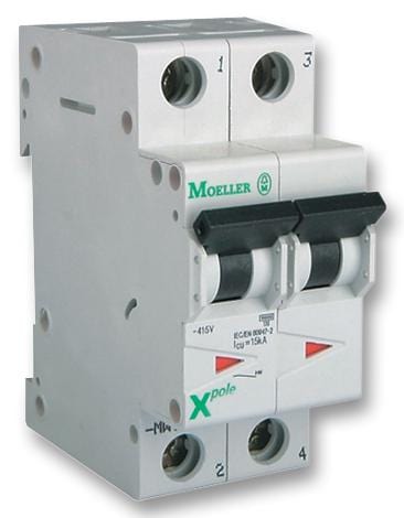 EATON MOELLER Thermal Magnetic FAZ-C4/2 CIRCUIT BREAKER, 4A, 2POLE EATON MOELLER 1205451 FAZ-C4/2