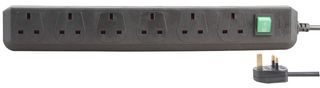 1159503 Power Outlet Strip, 6 Outlet, 1.5m, 240V Brennenstuhl