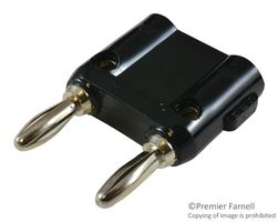 Bu-PMDP-S-0 Double Banana Plug W/Shorting Bar, Blk Mueller Electric