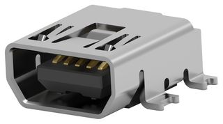 1775051-1 Mini USB Conn, 2.0 Type Ab, R/A Rcpt, 5P Amp - Te Connectivity