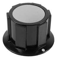 MP1622 KNOB, Round Skirted, 25.4mm, Black multicomp Pro