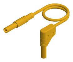934083103 Test Lead, 4mm Banana Plug-R/A Plug, Yel Hirschmann Test And Measurement