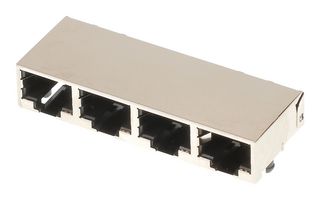 44560-0004 RJ45 Conn, R/A Jack, 8P8C, 4GANG, Th Molex