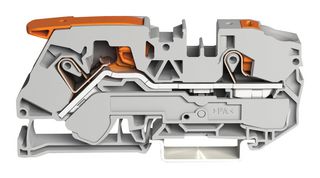 2116-5201 Terminal Block, DINRAIL, 2WAYS, 6AWG Wago