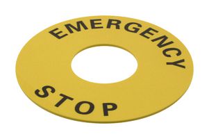 A22Z34661 LEGEND PLATE, E-STOP PUSHBUTTON, 60MM OMRON