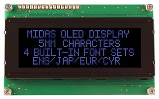 MCOB42005A1V-EBP Oled Display, 20X4, Parallel, 5.3V Midas