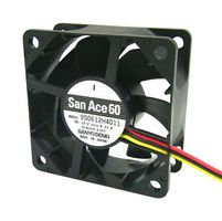 9S0612H401 Axial Fan, 60mm, 12VDC, 20.5CFM, 24DBA SANYO DENKI