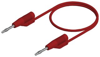 938120101 Test Lead, 2mm Banana Plug, Red, 500mm Hirschmann Test And Measurement