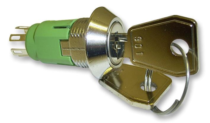LORLIN Key Operated IRL-5-M-S-2 KEYSWITCH, DPDT, TAPER BEZEL, SAME KEY LORLIN 1876051 IRL-5-M-S-2