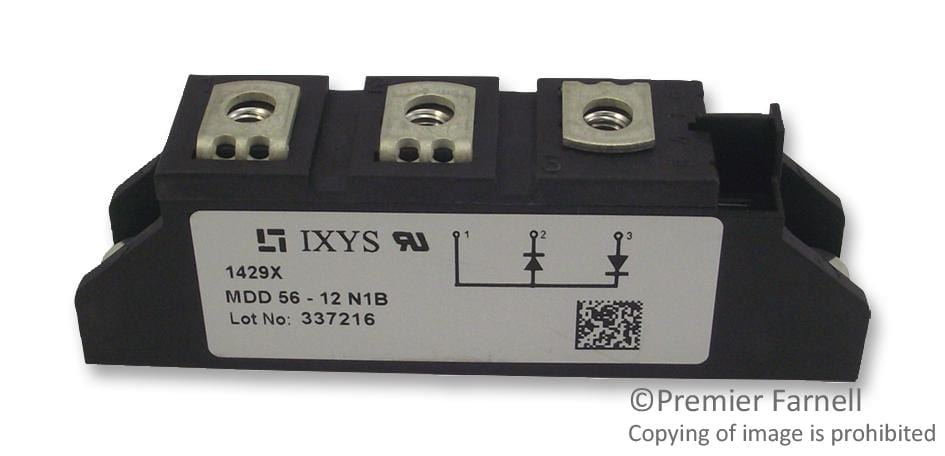 IXYS SEMICONDUCTOR Diode Modules MDD26-16N1B DIODE MODULE, DUAL, 1.6KV, 36A IXYS SEMICONDUCTOR 2782986 MDD26-16N1B