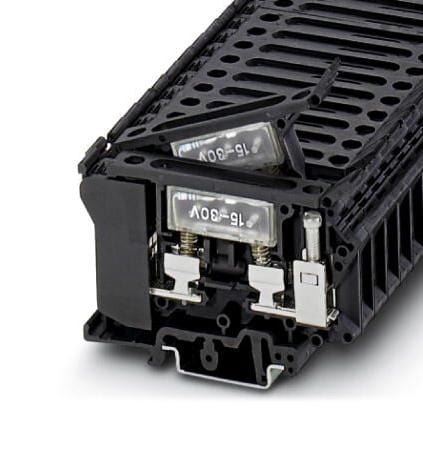 PHOENIX CONTACT Fused UK  6,3-HESILED 24 FUSE MODULAR TB, 2WAY, 6AWG, BLACK PHOENIX CONTACT 3259478 UK  6,3-HESILED 24