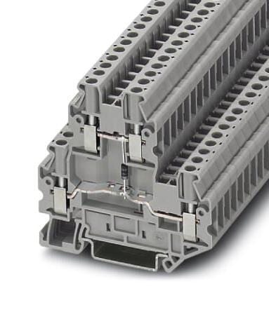 PHOENIX CONTACT DIN Rail Mount UTTB 2,5-DIO/O-U DINRAIL TERMINAL, 4WAY, 12AWG, GRY PHOENIX CONTACT 3241298 UTTB 2,5-DIO/O-U