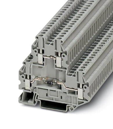 PHOENIX CONTACT DIN Rail Mount UTTB 2,5-DIO/UL-UR DINRAIL TERMINAL, 4WAY, 12AWG, GRY PHOENIX CONTACT 3241299 UTTB 2,5-DIO/UL-UR