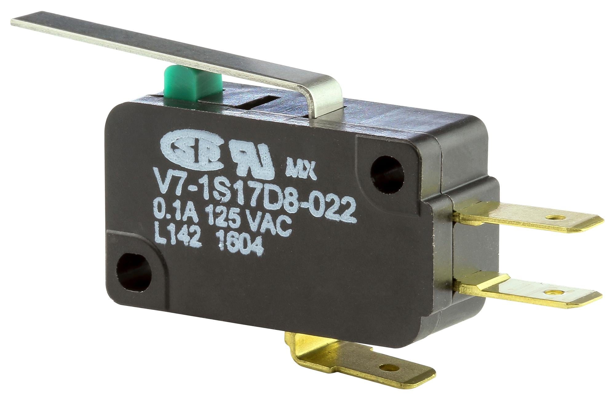 HONEYWELL Microswitch V7-1S17D8-022 MICROSWITCH, SPDT, LEVER, 1A, 125VAC HONEYWELL 3439170 V7-1S17D8-022