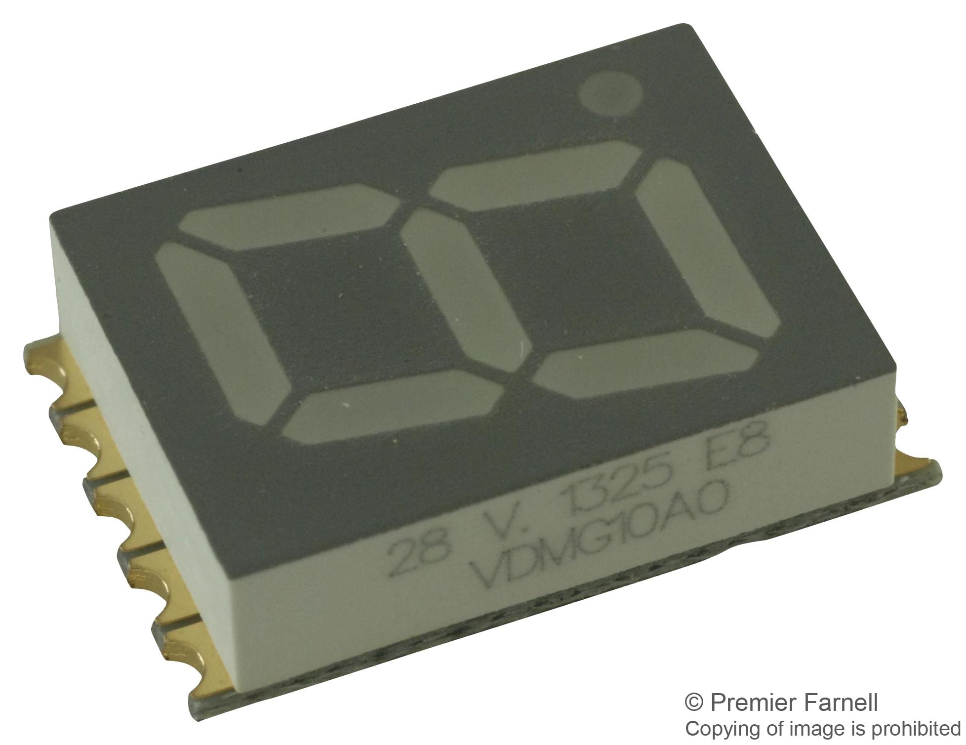 VISHAY LED 7-Segment VDMG10A0 DISPLAY, SEVEN SEGMENT, 10MM, GREEN VISHAY 2682702 VDMG10A0