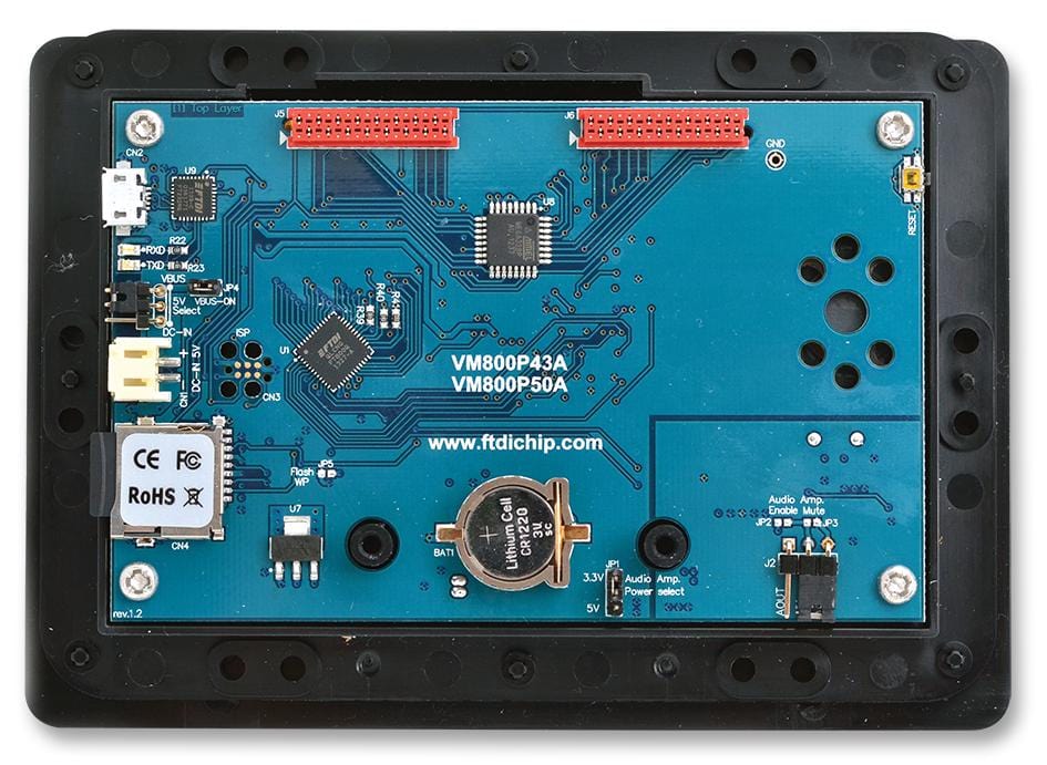 BRIDGETEK Audio / Video VM800P50A-BK DEV BOARD, FT800 5" TFT LCD BLACK CASE BRIDGETEK 2424448 VM800P50A-BK