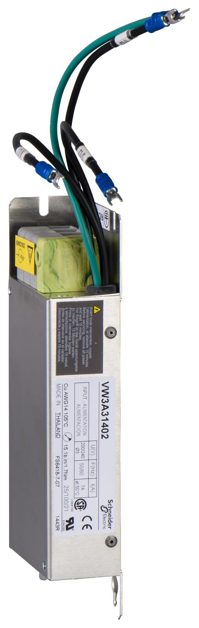 SCHNEIDER ELECTRIC Accessories VW3A31402 EMC INPUT FILTER, VAR SPEED DRIVE, 7A SCHNEIDER ELECTRIC 3215005 VW3A31402