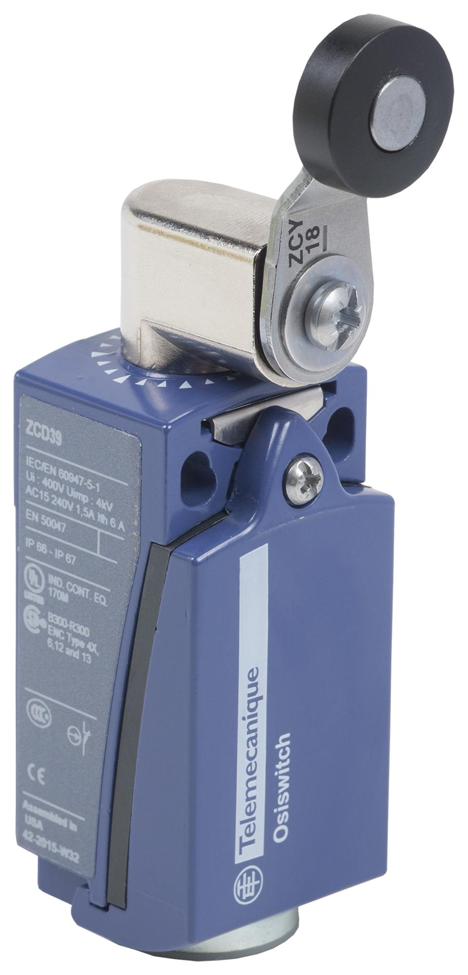 TELEMECANIQUE SENSORS Limit Switch XCKD2118N12 LIMIT SW, ROLLER LEVER, SPST-NO/NC, 3A TELEMECANIQUE SENSORS 3130433 XCKD2118N12