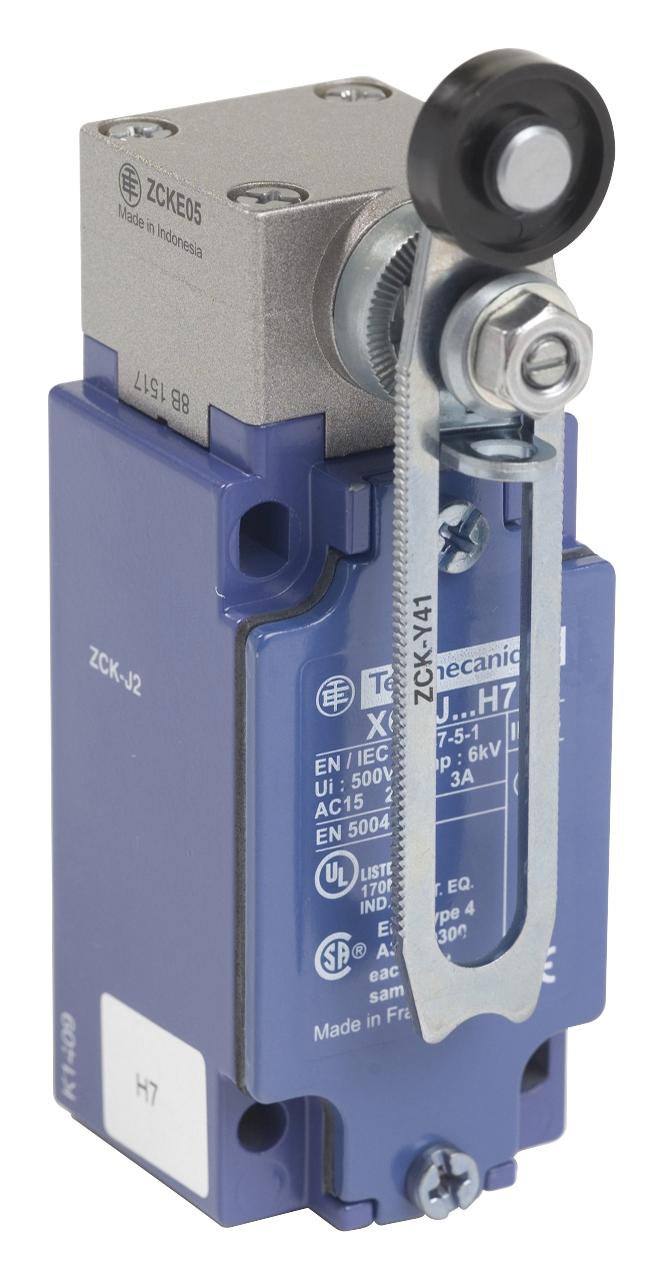 TELEMECANIQUE SENSORS Limit Switch XCKJ20541H7 LIMIT SW, ROLLER LEVER, SPDT, 3A, 240V TELEMECANIQUE SENSORS 3212792 XCKJ20541H7