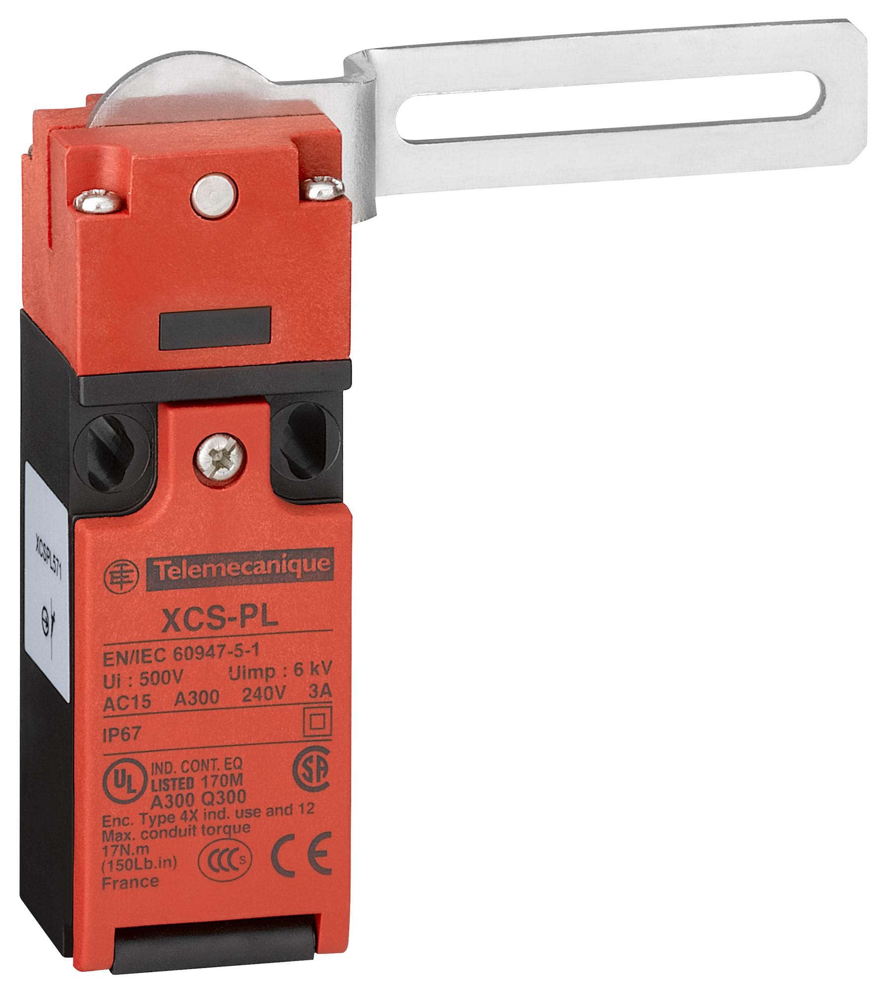 TELEMECANIQUE SENSORS Safety interlock XCSPL771 SAFETY SWITCH, DPST-NC, 6A, 120V TELEMECANIQUE SENSORS 3130652 XCSPL771