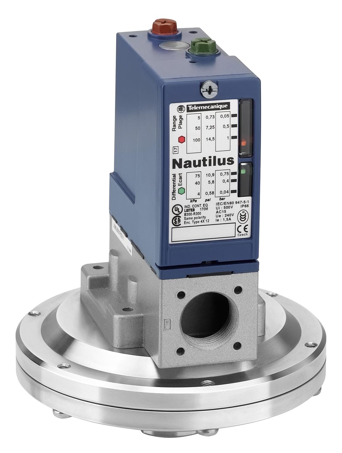 TELEMECANIQUE SENSORS Switches XMLB001R2S11 PRESSURE SWITCH, SPST-CO, 1BAR, PANEL TELEMECANIQUE SENSORS 3131083 XMLB001R2S11