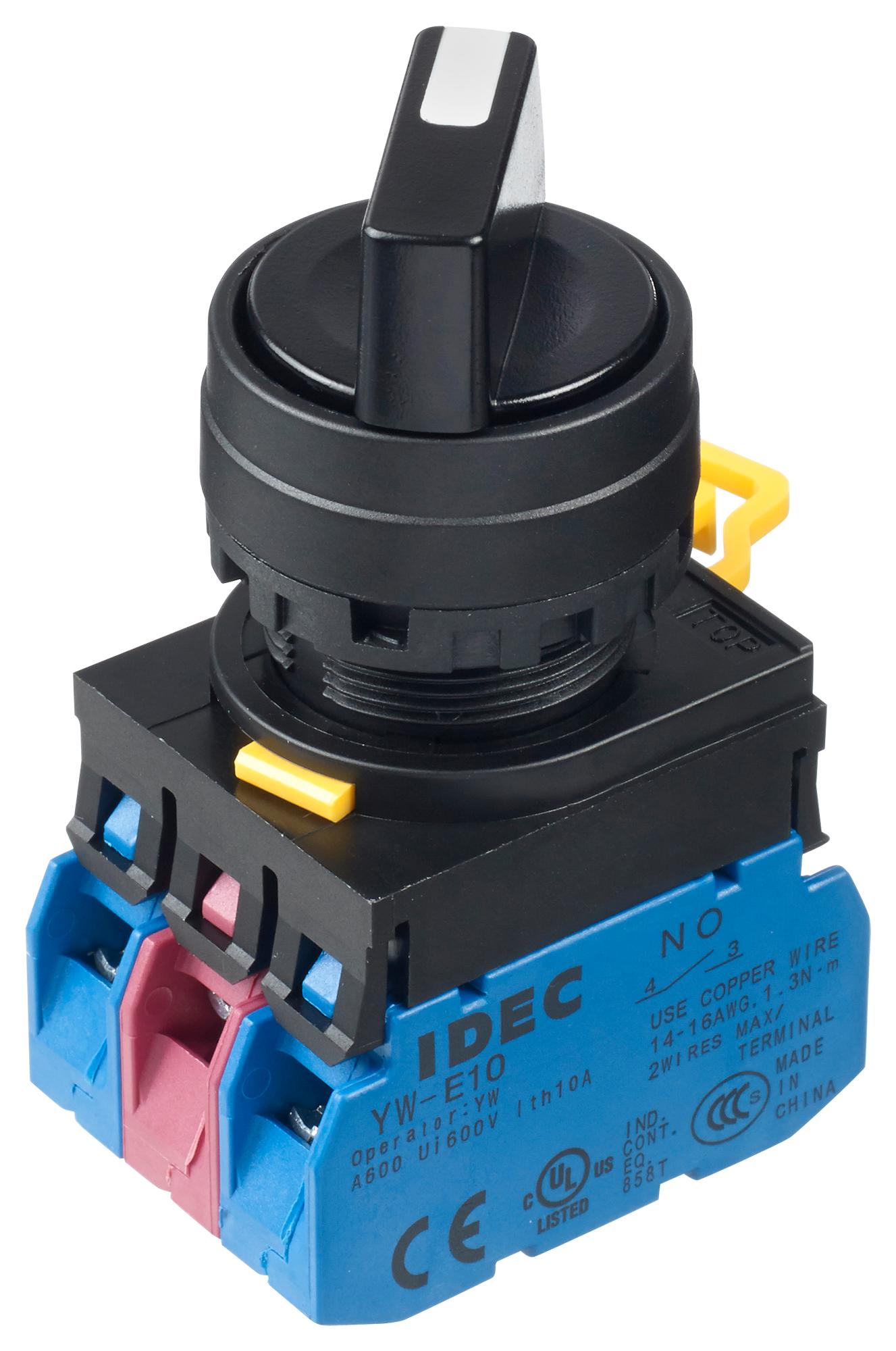 IDEC Rotary YW1S-31E21 ROTARY SWITCH, 3 POS, 10A, 120VAC IDEC 2833803 YW1S-31E21