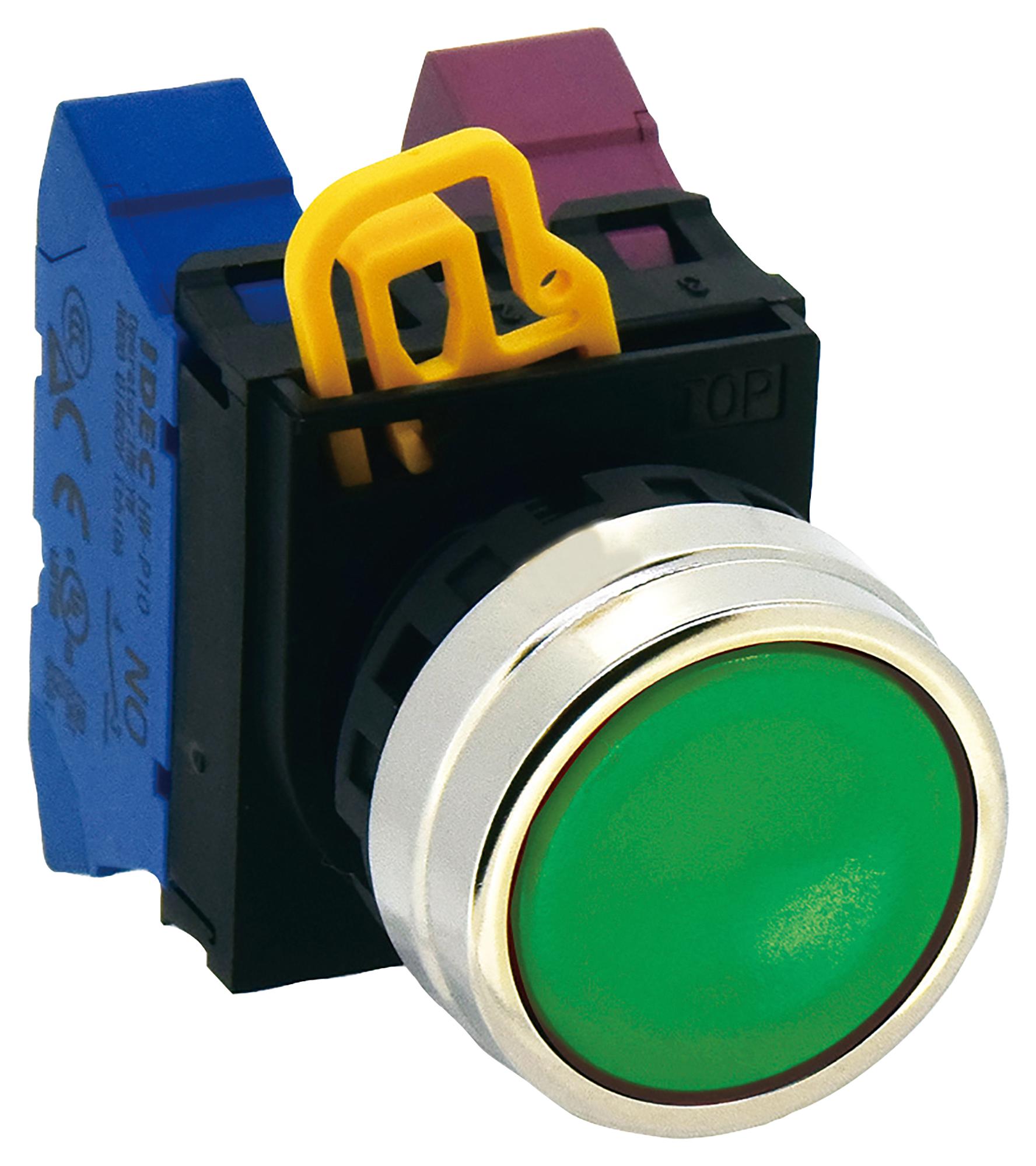 IDEC Actuators YW4B-M1G ACTUATOR, PUSHBUTTON SWITCH/METAL, GREEN IDEC 3771001 YW4B-M1G