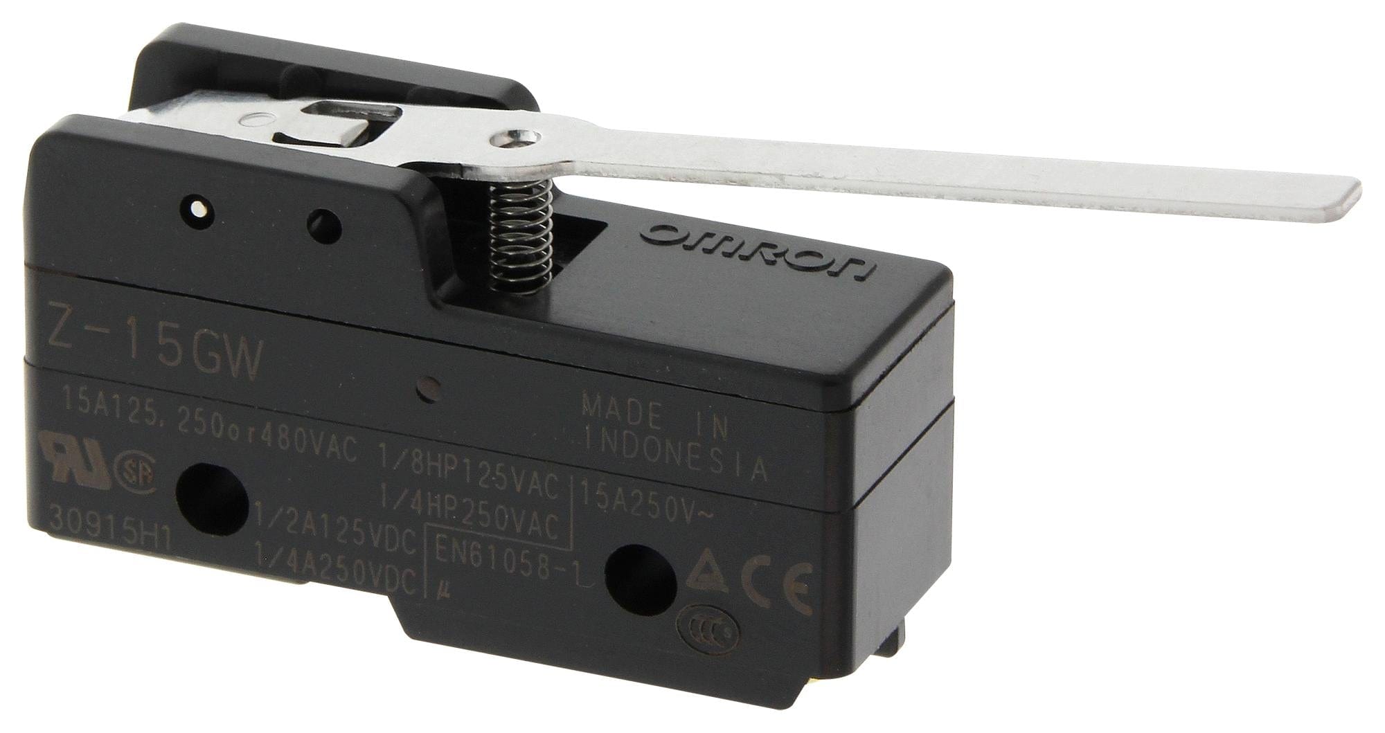 OMRON Microswitch Z-15GW OMI MICROSWITCH, LEVER, SPDT, 15A, 250VAC OMRON 2667375 Z-15GW OMI