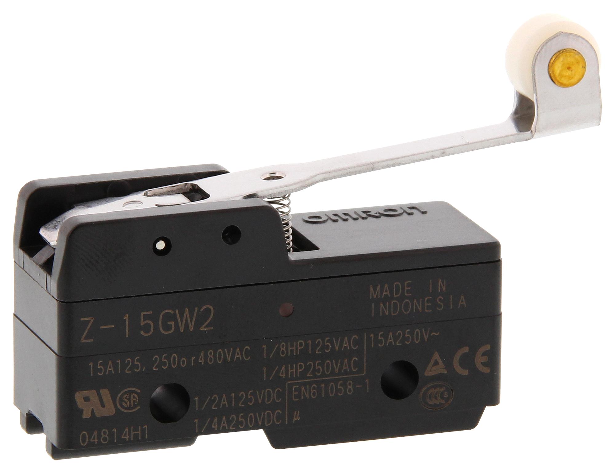 OMRON Microswitch Z-15GW2 OMI MICROSWITCH, LEVER, SPDT, 15A, 250VAC OMRON 2667376 Z-15GW2 OMI